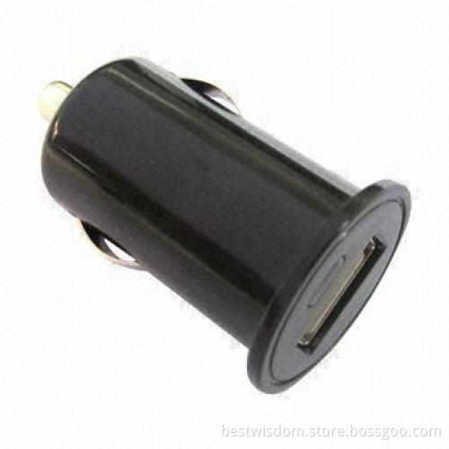 Mobile Phone In-car Charger with 12 to 24V DC Input Voltage and 1A Charging Rate